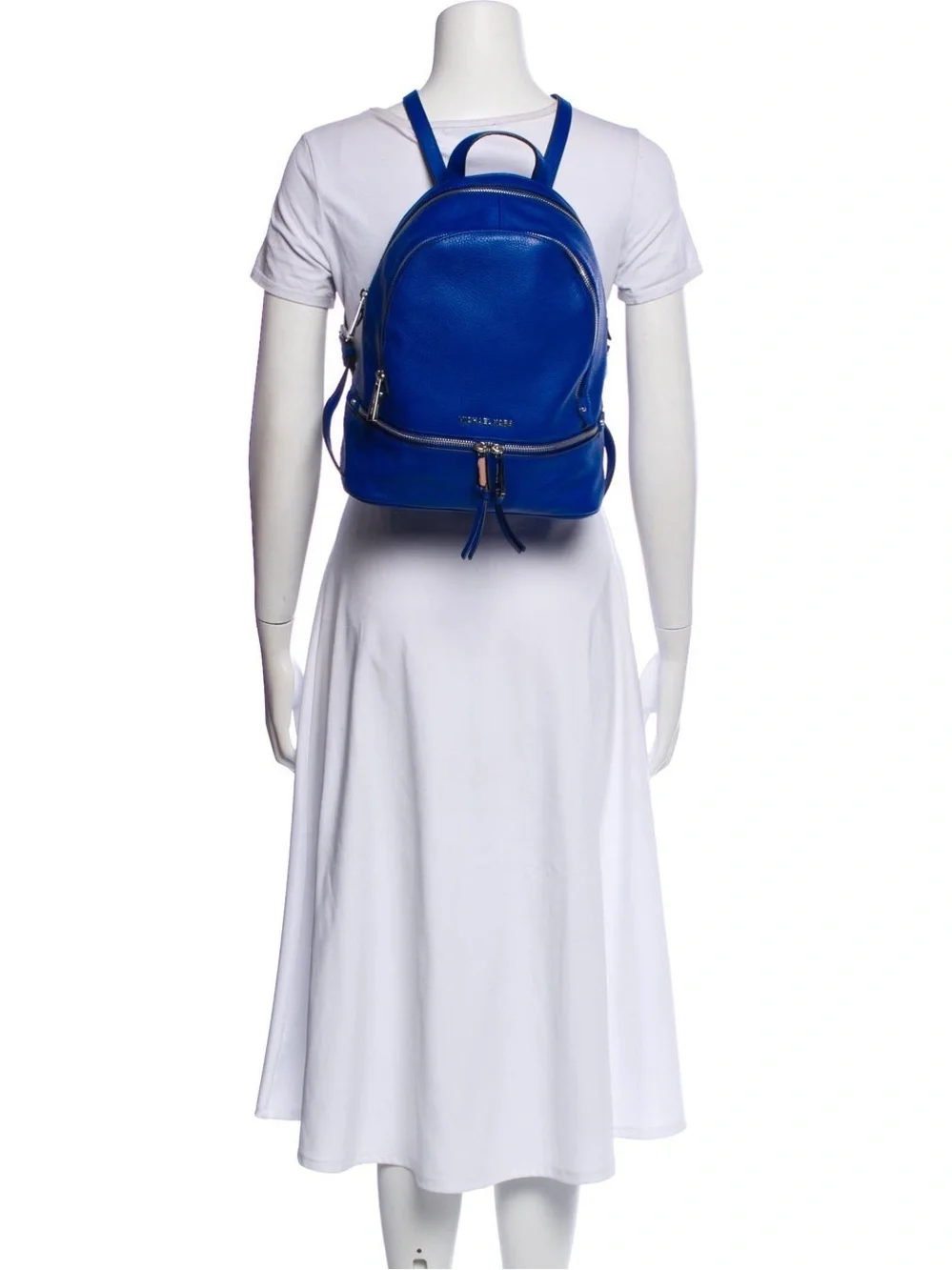 Michael Kors Royal Blue Like new Pebbled Leather Mini Backpack convertible